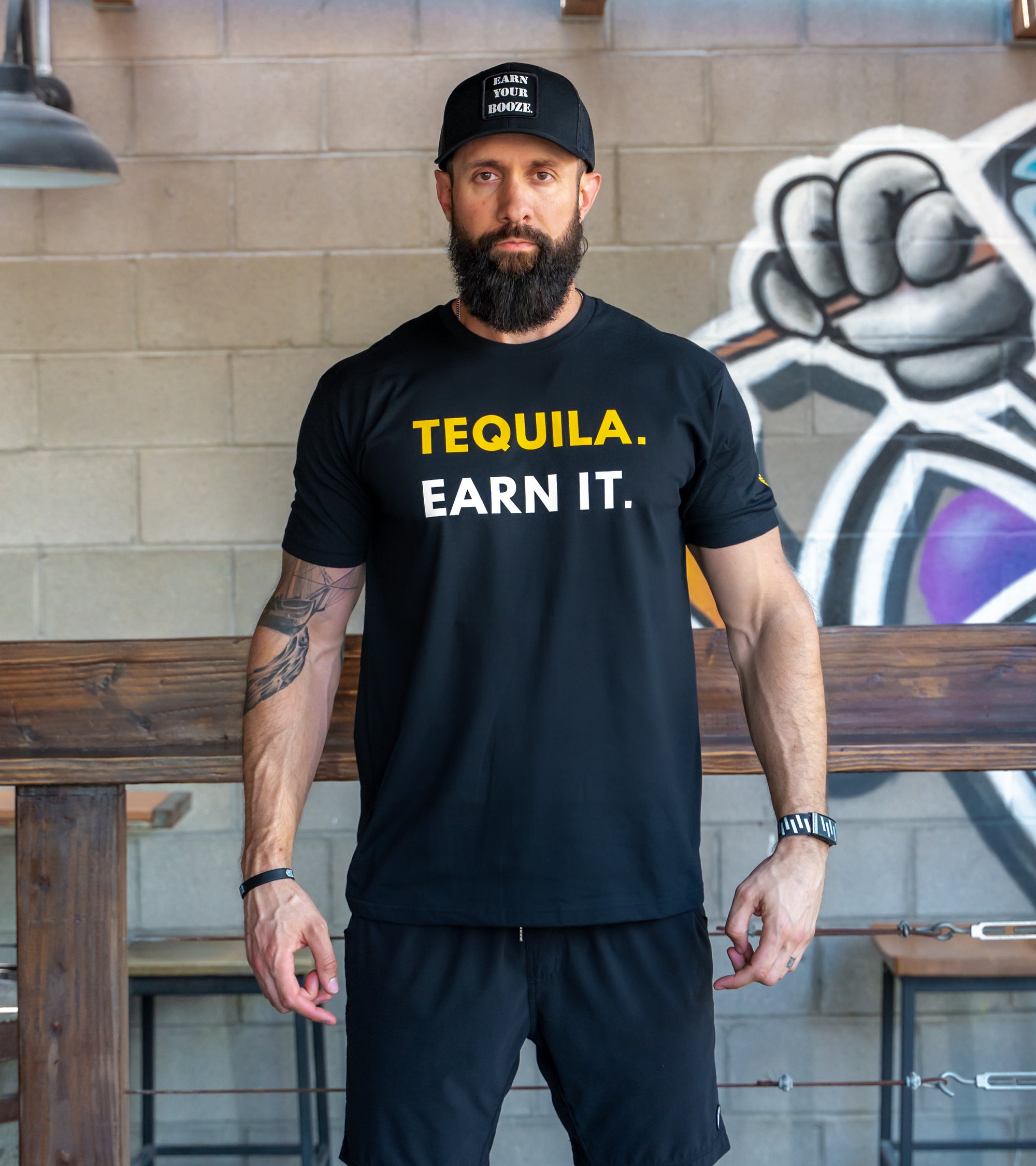 Tequila Earn It Men's T-shirtEarn Your Booze